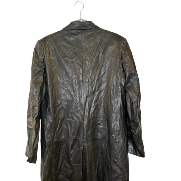 RALPH LAUREN PURPLE LABEL Women US 6 Soft Leather Long Trench Jacket COLLECTION - Picture 6 of 9